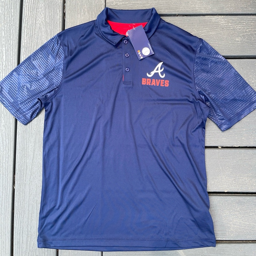 Majestic Atlanta Braves Men's Polo Shirt Size Large